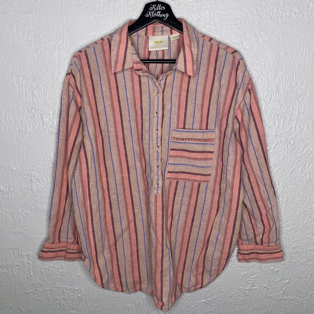 Maeve By Anthropologie Pastel Button Down Blouse